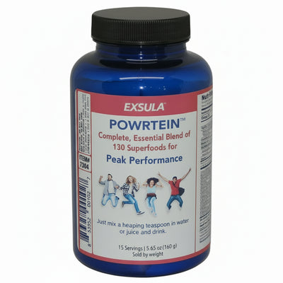Exsula Powrtein supplement bottle on a white background