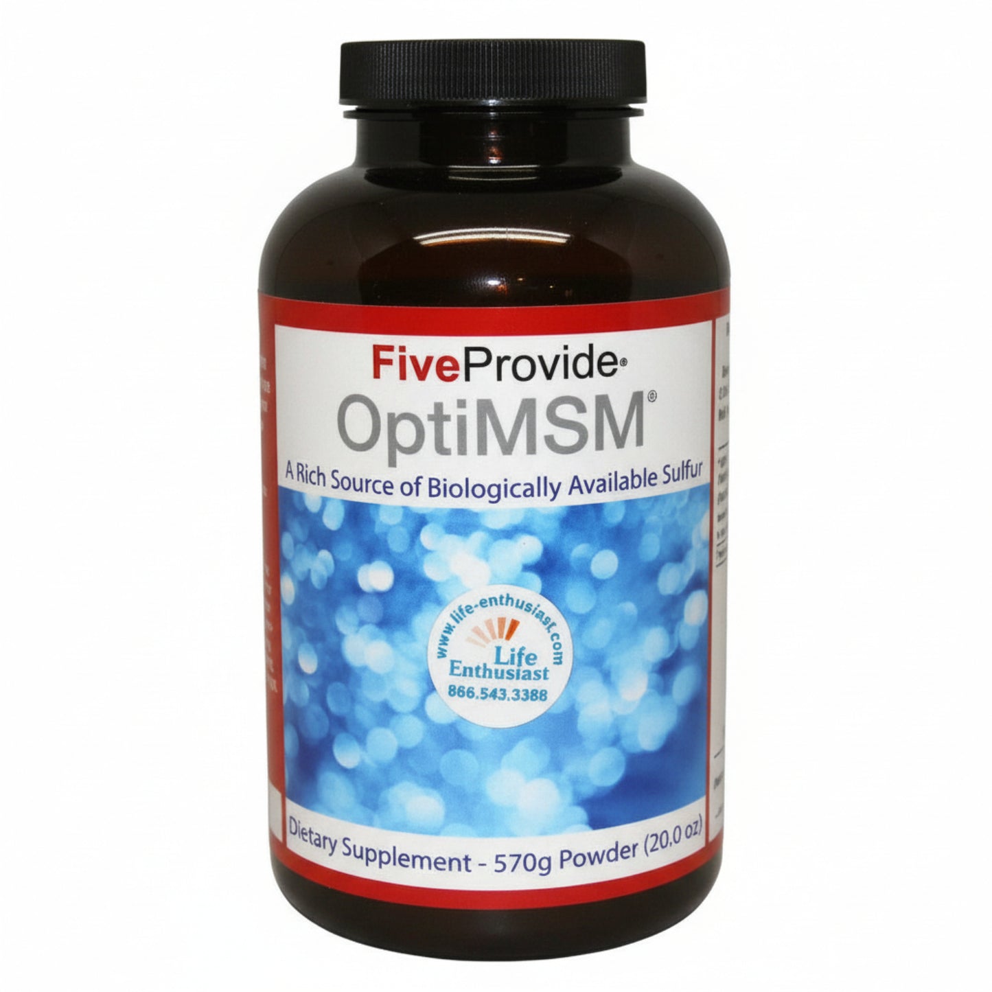 Five Provide OptiMSM dietary supplement bottle on a white background