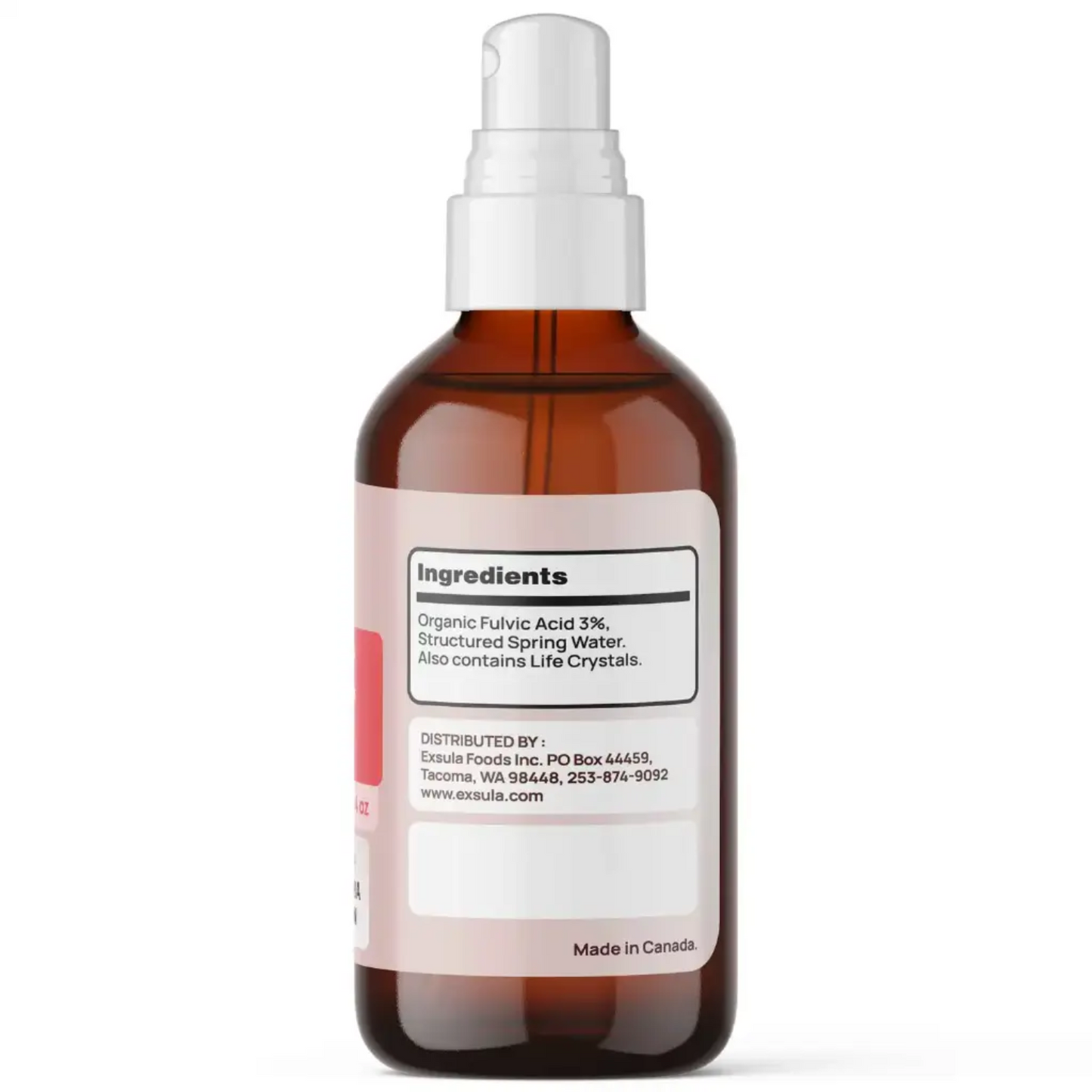 Brown bottle with white spray nozzle on a white background