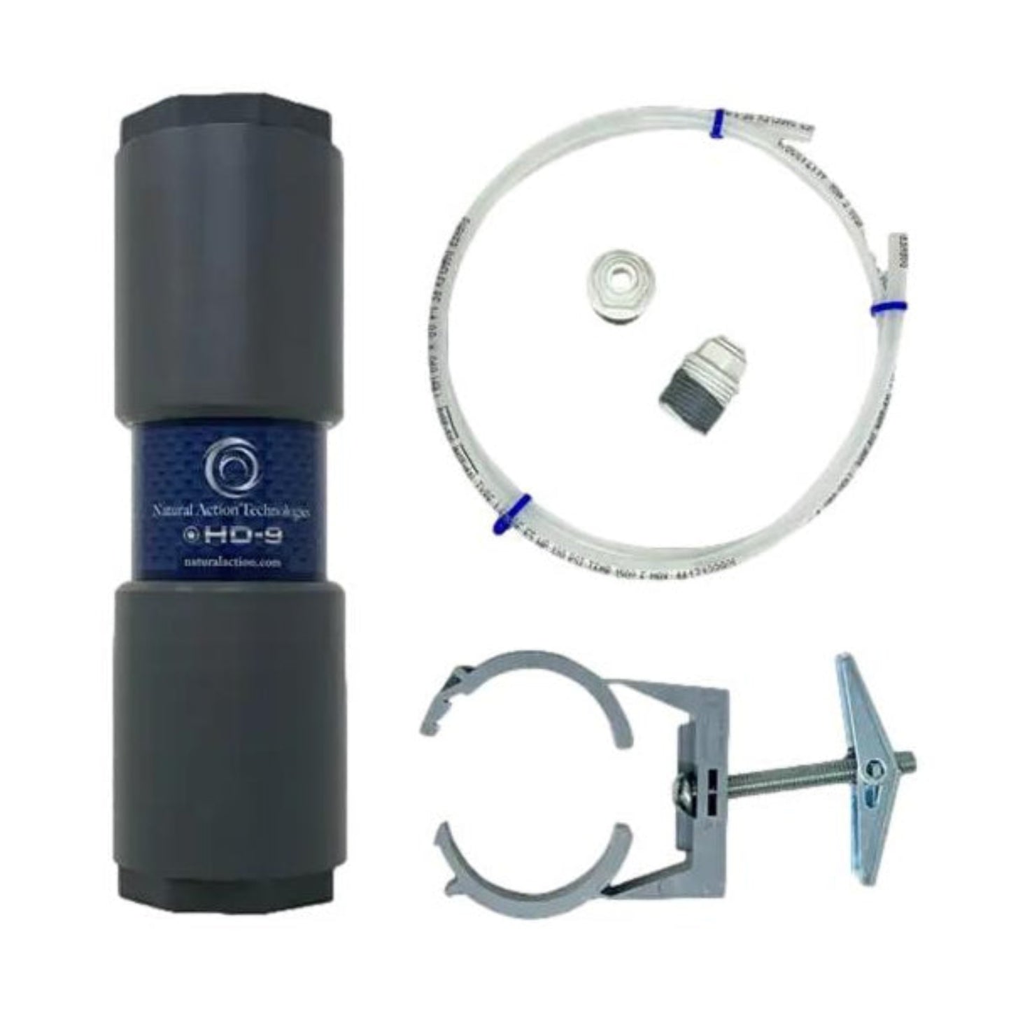 Device and hose set with visible Natural Action Technologies branding on a white background