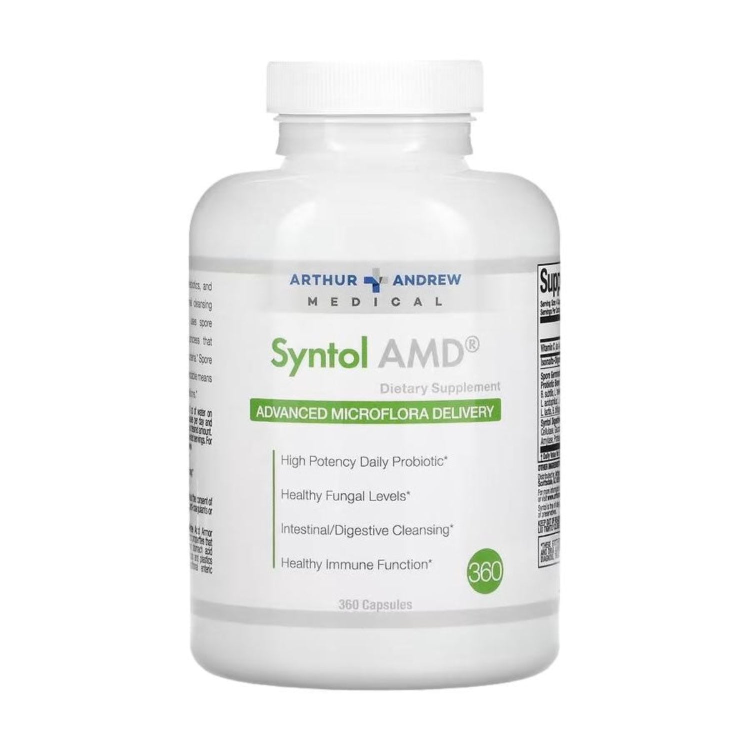 Arthur Andrew Medical Syntol AMD dietary supplement bottle on a white background