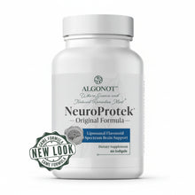 NeuroProtek dietary supplement bottle with Algonot branding on a white background