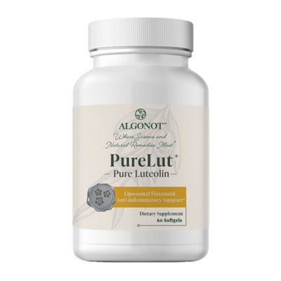white bottle of Algonot PureLut dietary suppelment