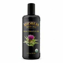 Andreas Seed Oils Milk Thistle Oil bottle on a white background