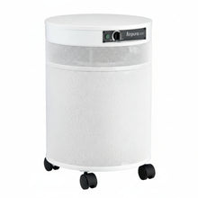 white air purifier shaped like a cylinder with black wheels, Airpura V600 Air Purifier on white background
