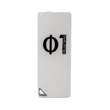 White electronic device with Blusield logo on a white background