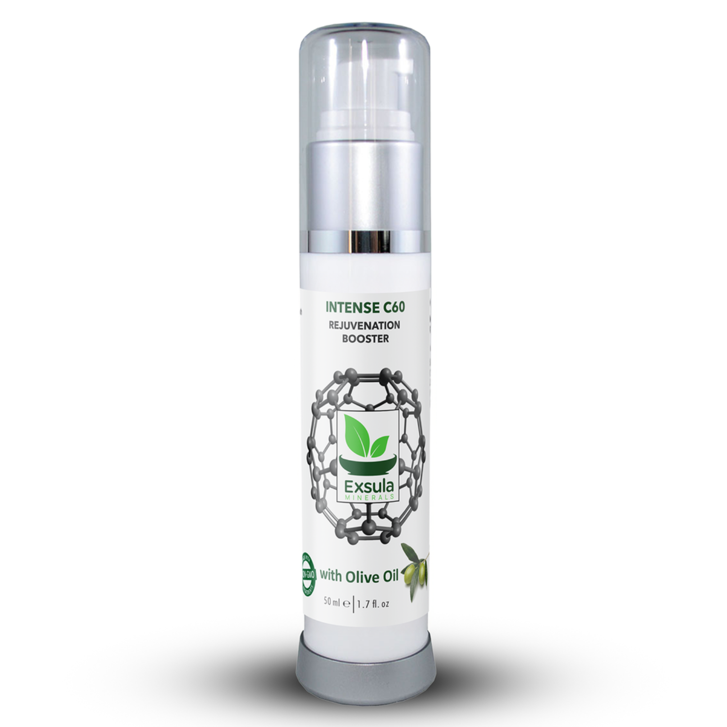 Skincare bottle labeled 'Exsula' on a white background