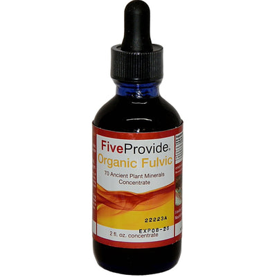 FiveProvide Organic Fulvic liquid supplement bottle on a white background