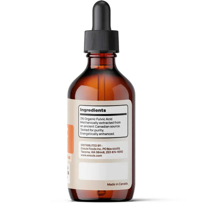 Brown glass bottle with dropper labeled 'Ingredients' on a white background