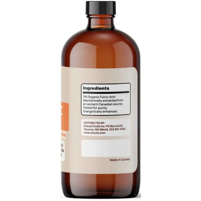 Brown bottle with a label on a white background