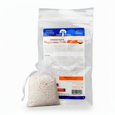 Bag of Health Wisdom Magnesium Prills 90g with visible label on a white background