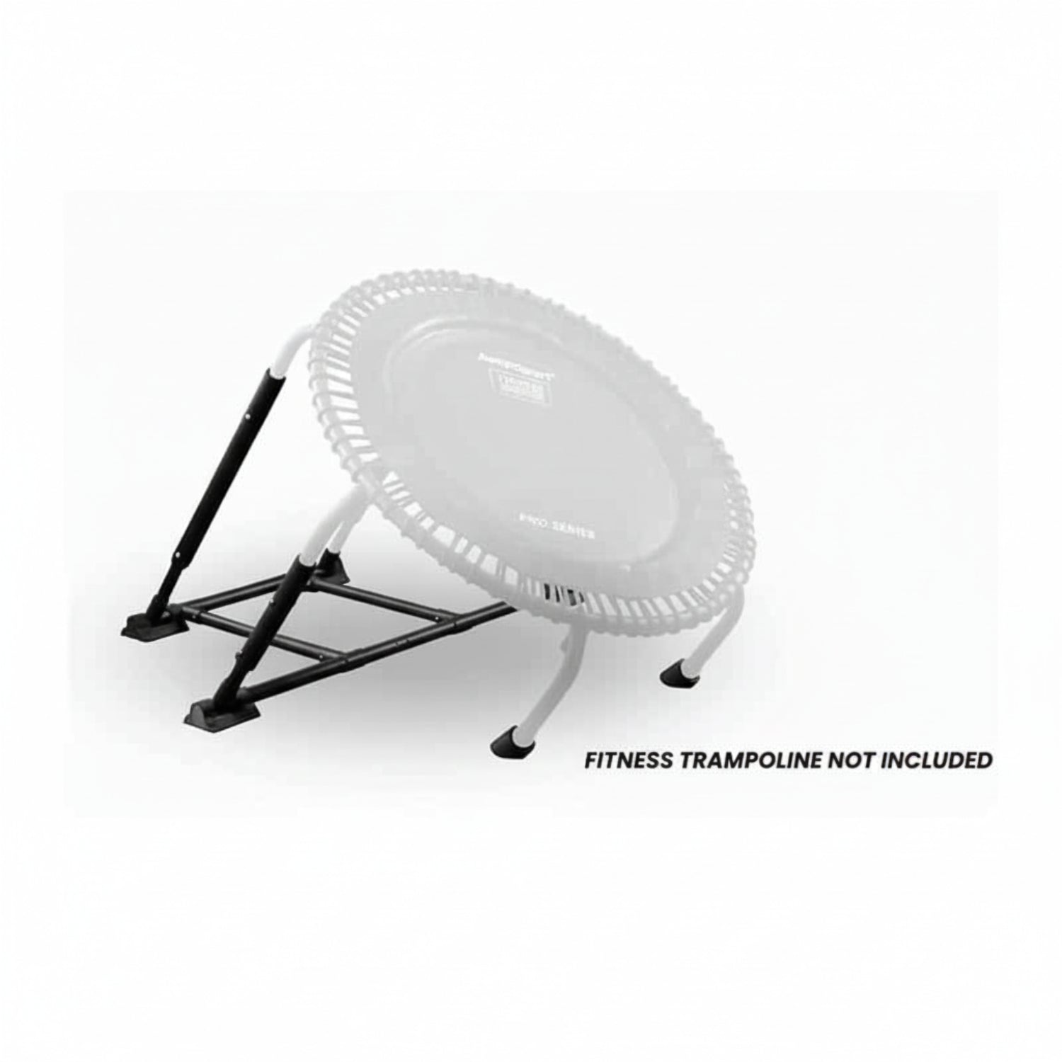 Fitness trampoline accessory on a white background with text indicating it is not included.