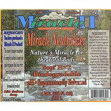 Label from Miracle II Miracle Neutralizer Powder with nature-themed design