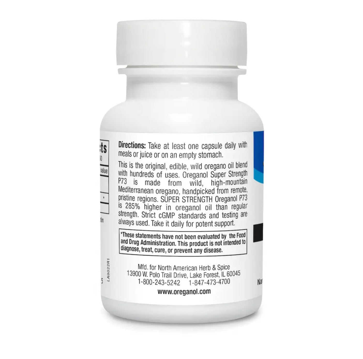 Supplement bottle with label on a white background