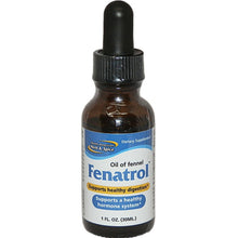 Bottle of Fenatrol Oil of Fennel dietary supplement with dropper on a white background