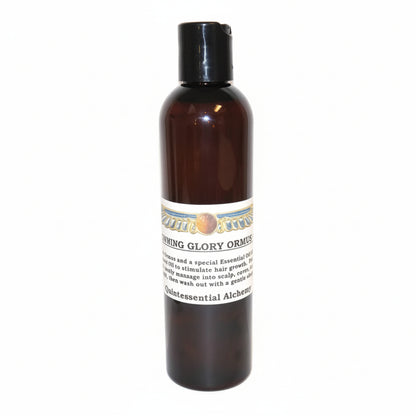 Brown bottle of Crowning Glory ORMUS with white label on a white background