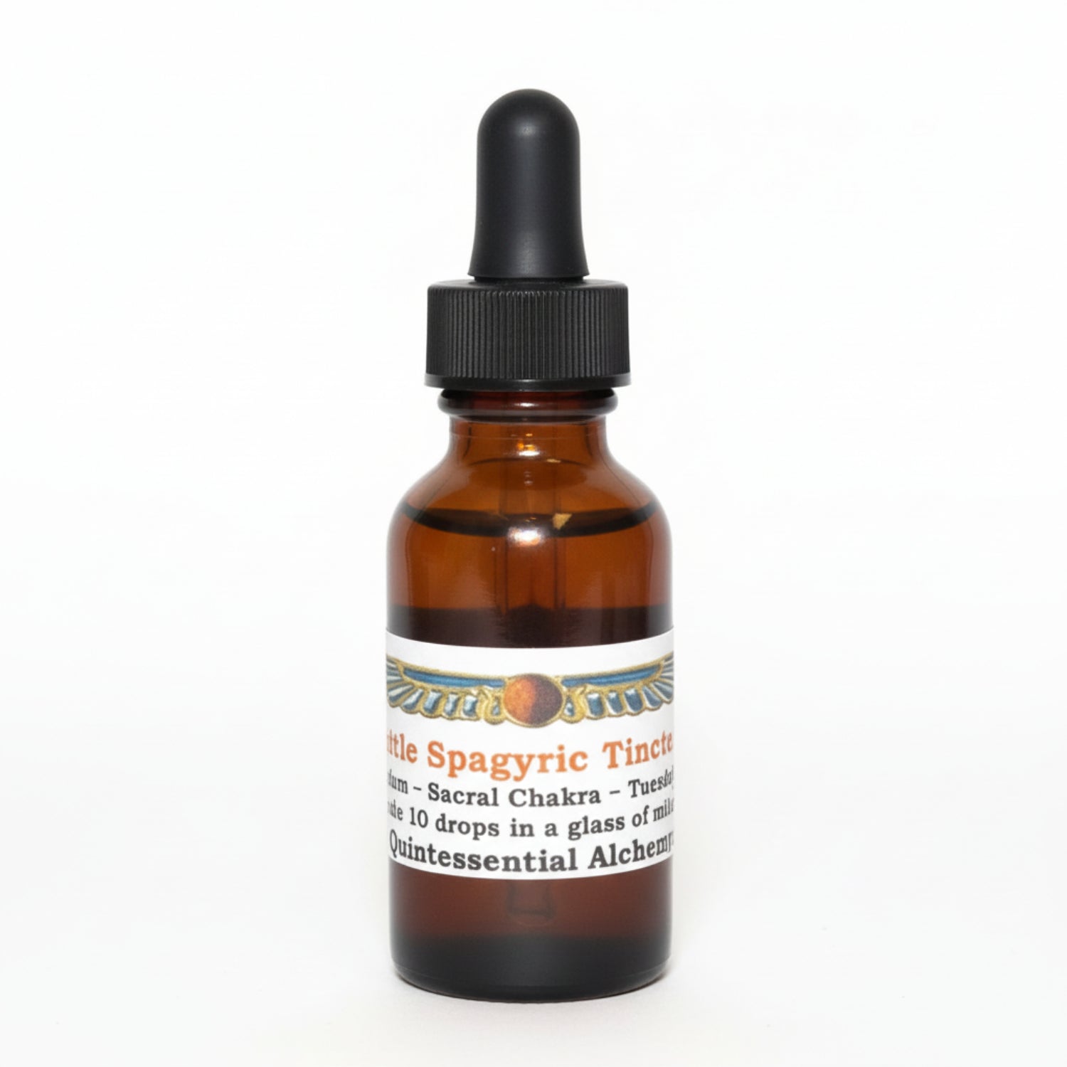 Amber glass dropper bottle of Nettle Spagyric Tincture with a label on a white background