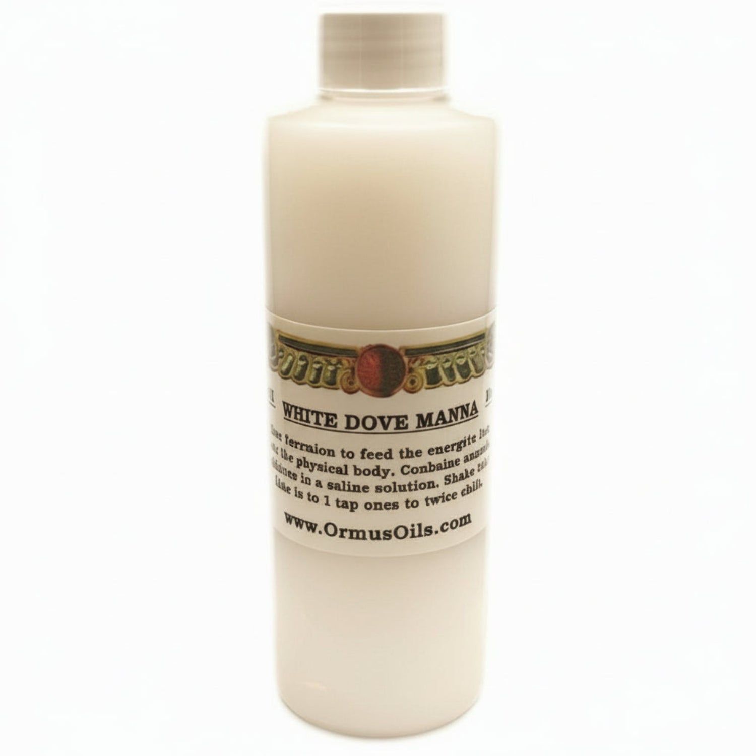 Bottle of White Dove Mama oil on a white background