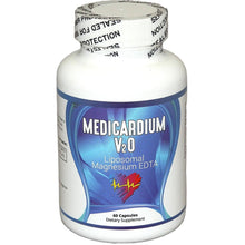 Supplement bottle labeled 'Medicardium V20' on a white background