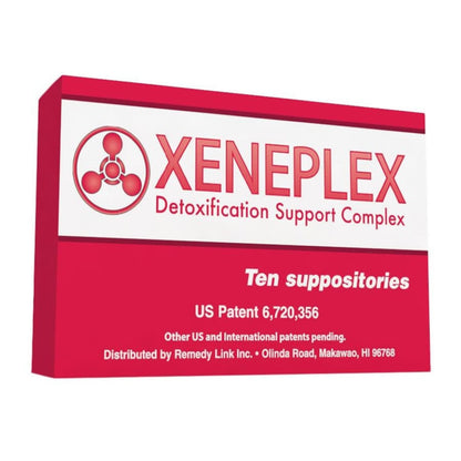 Box of Xeneplex Detoxification Support Complex with red and white design.