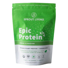 Green package of Sprout Living Epic Protein on a white background