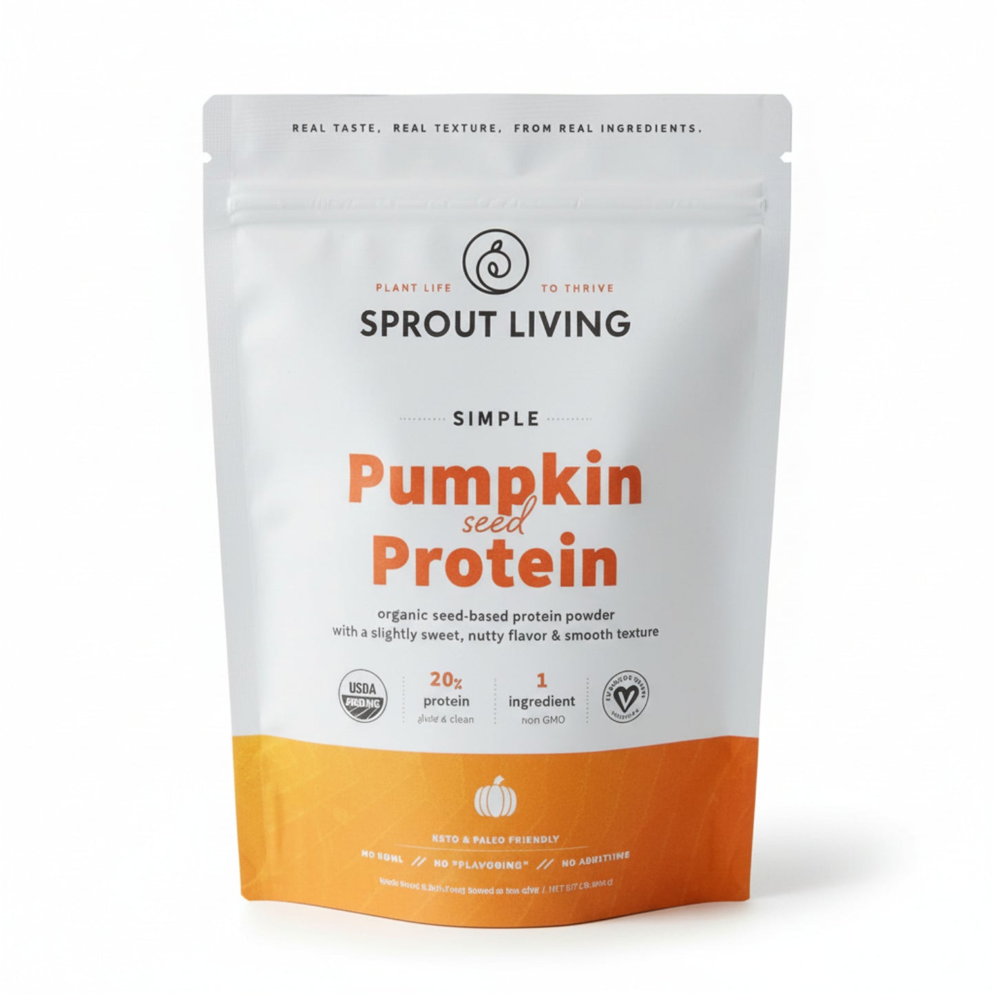Sprout Living pumpkin seed protein package on a white background