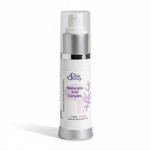 Skincare bottle labeled 'Skin Socery Hyaluronic Acid Complex' on a white background