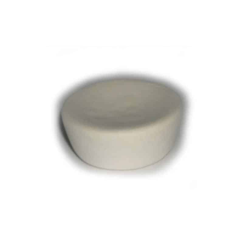 Round ivory cupcake-shaped device on a white background