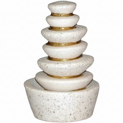 Stack of stacked stones on a white background