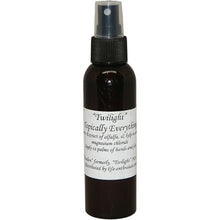 Black spray bottle of Twilight Topically Everything with a label on a white background