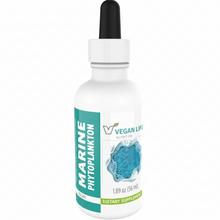 Bottle of Marine Phytoplankton 56ml supplement with dropper on a white background